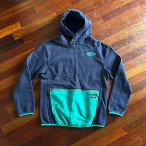 Levi's Navy and Aqua Fleece Hoodie Size XL (13-15 yrs)